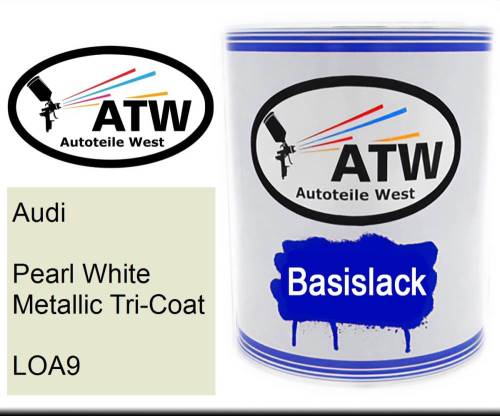 Audi, Pearl White Metallic Tricoat, LOA9: 1L Lackdose, von ATW Autoteile West.